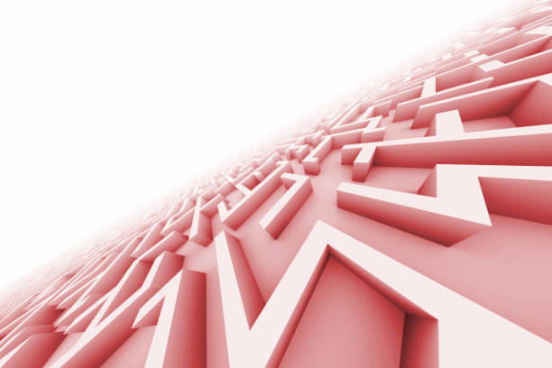 istock infinite pink maze structure with a bright light at the horizon (3d illustration) 874410176