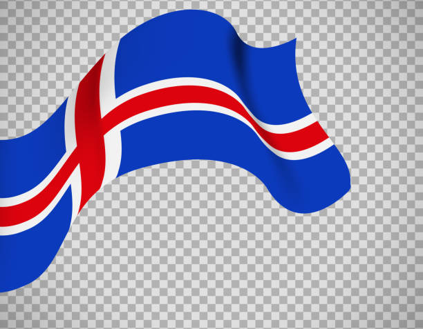 флаг исландии на прозрачном фоне - iceland flag ethnicity identity stock illustrations