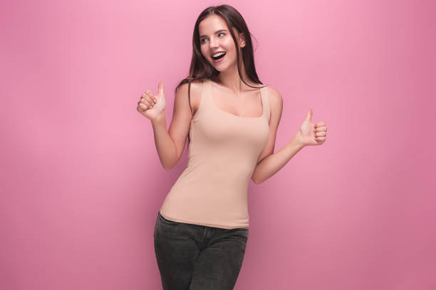 istock The young woman's portrait with happy emotions 874418004