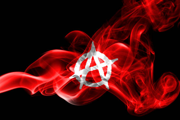 bandeira da anarquia fumaça - símbolo da anarquia ilustrações - fotografias e filmes do acervo