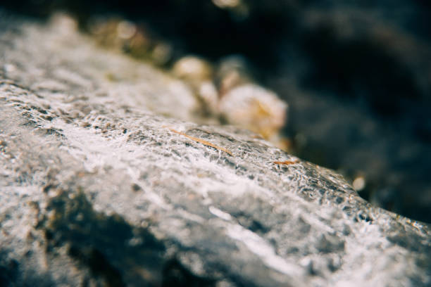 pedazos de hielo cristalino en chimenea. textura de las piedras - ice crystal textured ice winter fotografías e imágenes de stock