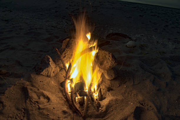 istock fire at night in the desert 874427272