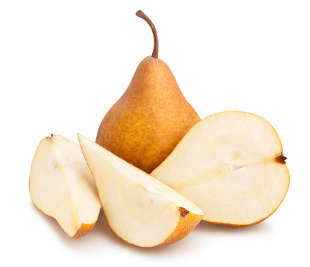 sliced pear path isolated