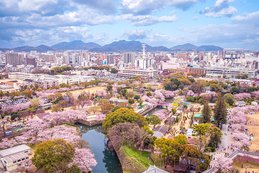 cityscape of himeji city in japan