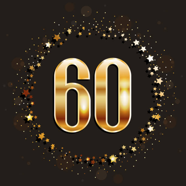 istock 60 years anniversary banner. 60th anniversary gold icon on dark background. 874428534
