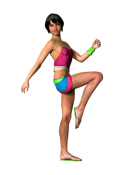 istock 3D rendering teenager girl on vacation on white 874433046