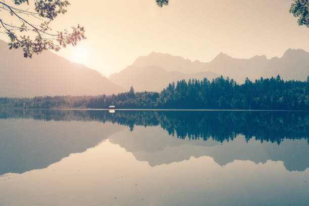 istock Lake in Alps with mountains on background 874438906