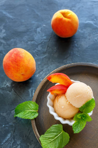 istock Homemade peach ice cream. 874444958