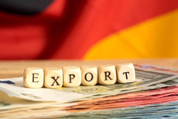 istock German flag, Euro money and export 874445030