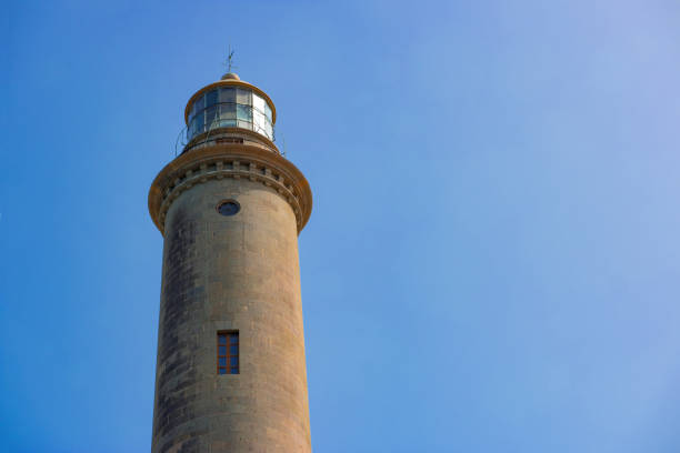 istock The top of the old Maspalomas Lighthouse against a clear blue sky with copyspace 874445538