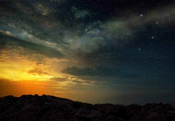 istock view of night sky at dawn 874449178