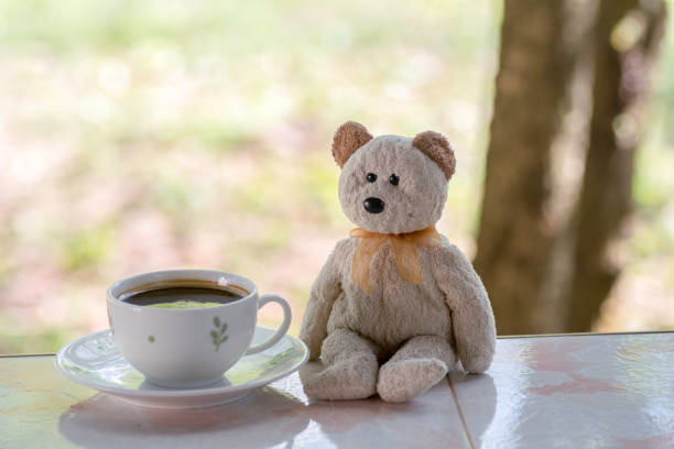 istock Hot coffee with teddy bears in the morning 874450504