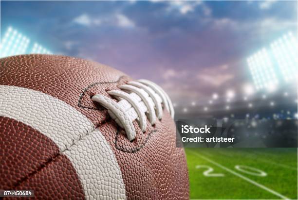 Football Stock Photo - Download Image Now - College American Football, American Football - Sport, Close-up