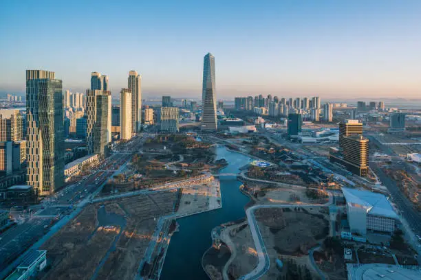 Incheon,Central Park in Songdo International Business District , South Korea.