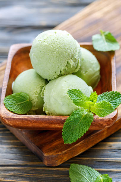 istock Homemade mint ice cream. 874467878