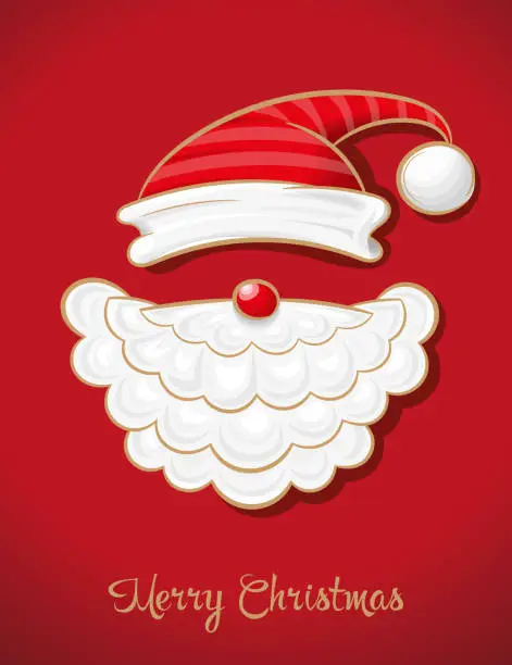 Vector illustration of Santa Claus. Christmas background