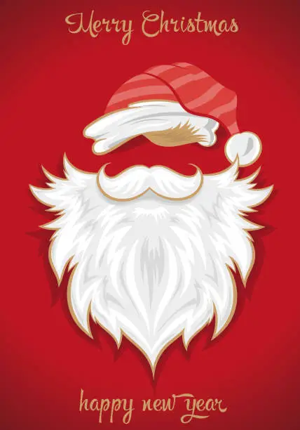 Vector illustration of Santa Claus. Christmas background