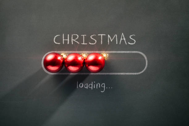 Christmas loading - Blackboard Holiday Decoration Red Baubles Humor