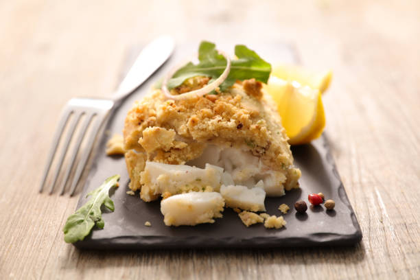 istock baked fish fillet with crust 874479004