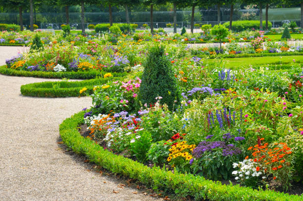 istock Bright flower bed in a summer park. 874481954