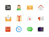 Big icon set. Colored semi flat icons pack for awesome and style web or mobile app design.