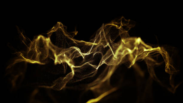 istock Gold abstract digital particles on black background with dots. 874493972