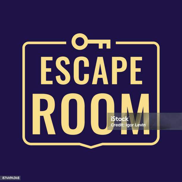 Escape Room Vector Icon Badge Illustration On Dark Background Stock Illustration - Download Image Now