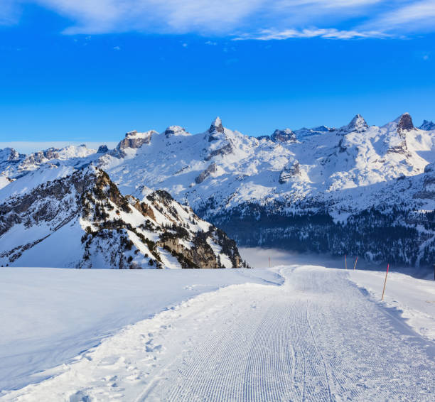 istock Ski slope on Mt. Fronalpstock in Switzerland 874494792