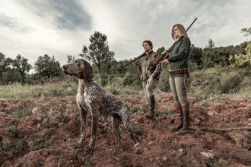 Hunters with German Shorthaired Pointer