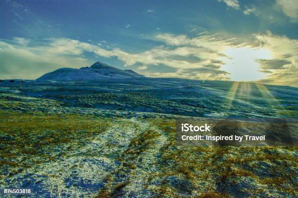 Sunlight In The Mountains Stock Photo - Download Image Now - Akureyri, Beauty, Beauty In Nature