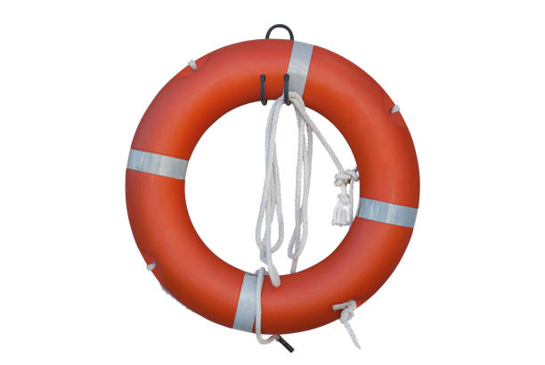 istock Isolated Lifebuoy Or Life Preserver With Rope On White Background 874504844