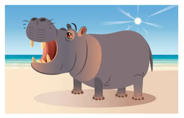 Vector illustration of Hippopotamus