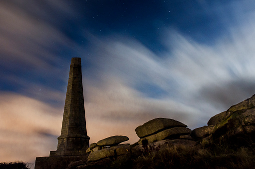 Carn Brea, bassets monument at night