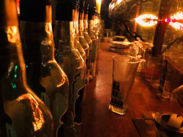istock raw of bottles in a Bar 874518776