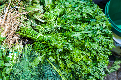 Fresh parsley in farmer's market