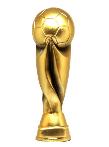 Gold Football Cup Isolated On White Background Stock Photo - Download Image  Now - Soccer, Trophy - Award, Cup - iStock