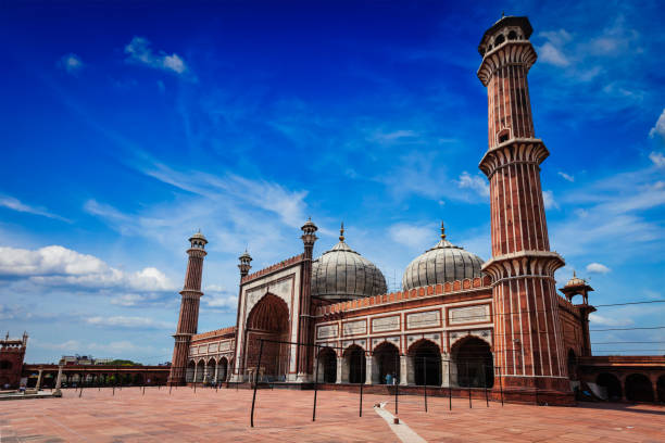 джама масджид мусульманской мечети в индии. дели, индия - islam india mosque praying стоковые фото и изображения