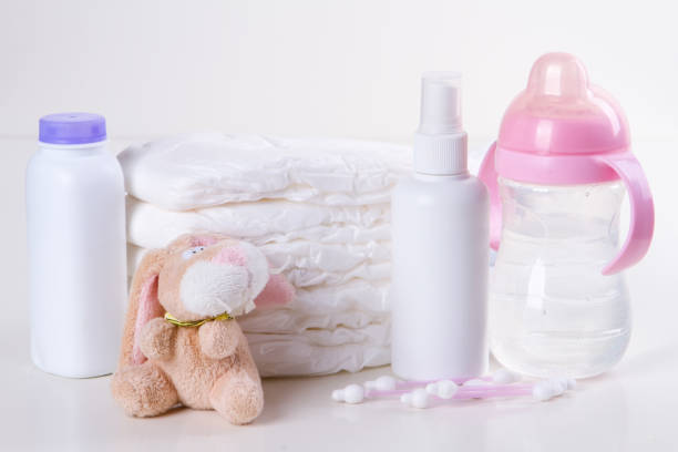 istock Stack of baby disposable diapers 874537860