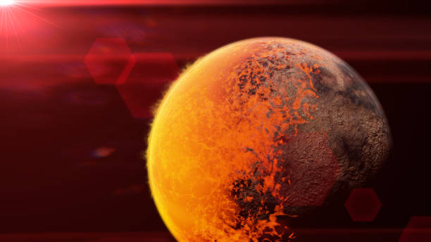 istock exoplanet TRAPPIST-1b, tidally locked alien planet lit by a dwarf star (3d render) 874554974