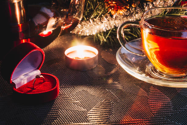 istock Wedding proposal on Christmas eve 874566326