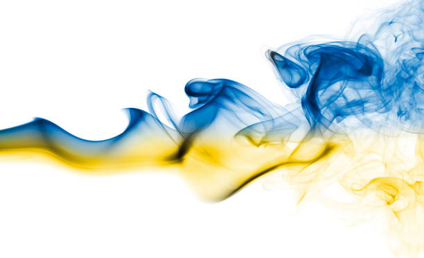 istock Ukraine national smoke flag 874566632