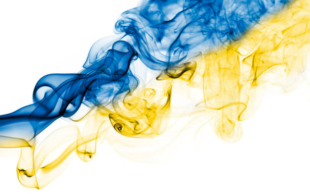 istock Ukraine national smoke flag 874568680