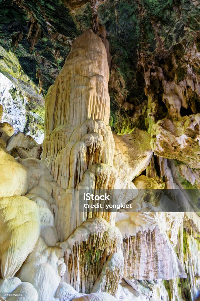 Bua Boke Cave Natural Beautiful nature of stalactite and stalagmite at Bua Boke Cave Natural Trail on Ko Wua Ta Lap Island in Mu Ko Ang Thong marine national park in the Gulf of Thailand, Surat Thani Province Ang Thong National Marine Park Stock Photo