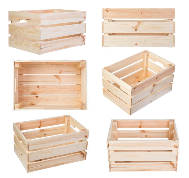 Wooden boxes Wooden boxes isolated on white background crate stock pictures, royalty-free photos & images