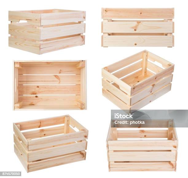 Wooden Boxes Stock Photo - Download Image Now - Crate, Wood - Material, Box - Container