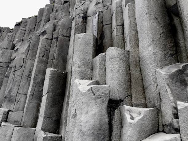 istock Organ pipe looking rocks at Black beach in Iceland 874576198