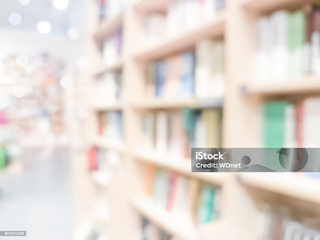 University library abstract background Beautifully blurred bright university library background with bokeh effect. Backgrounds Stock Photo