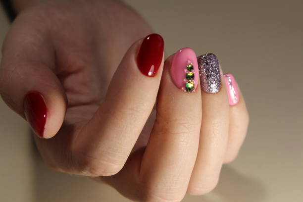 istock Nails black and coffee color with abstraction 874579166