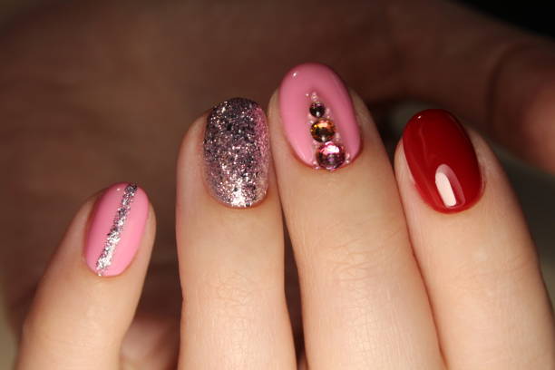 istock Nails black and coffee color with abstraction 874579890