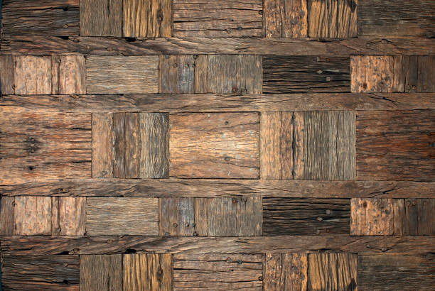 Old rough wooden background. stock photo